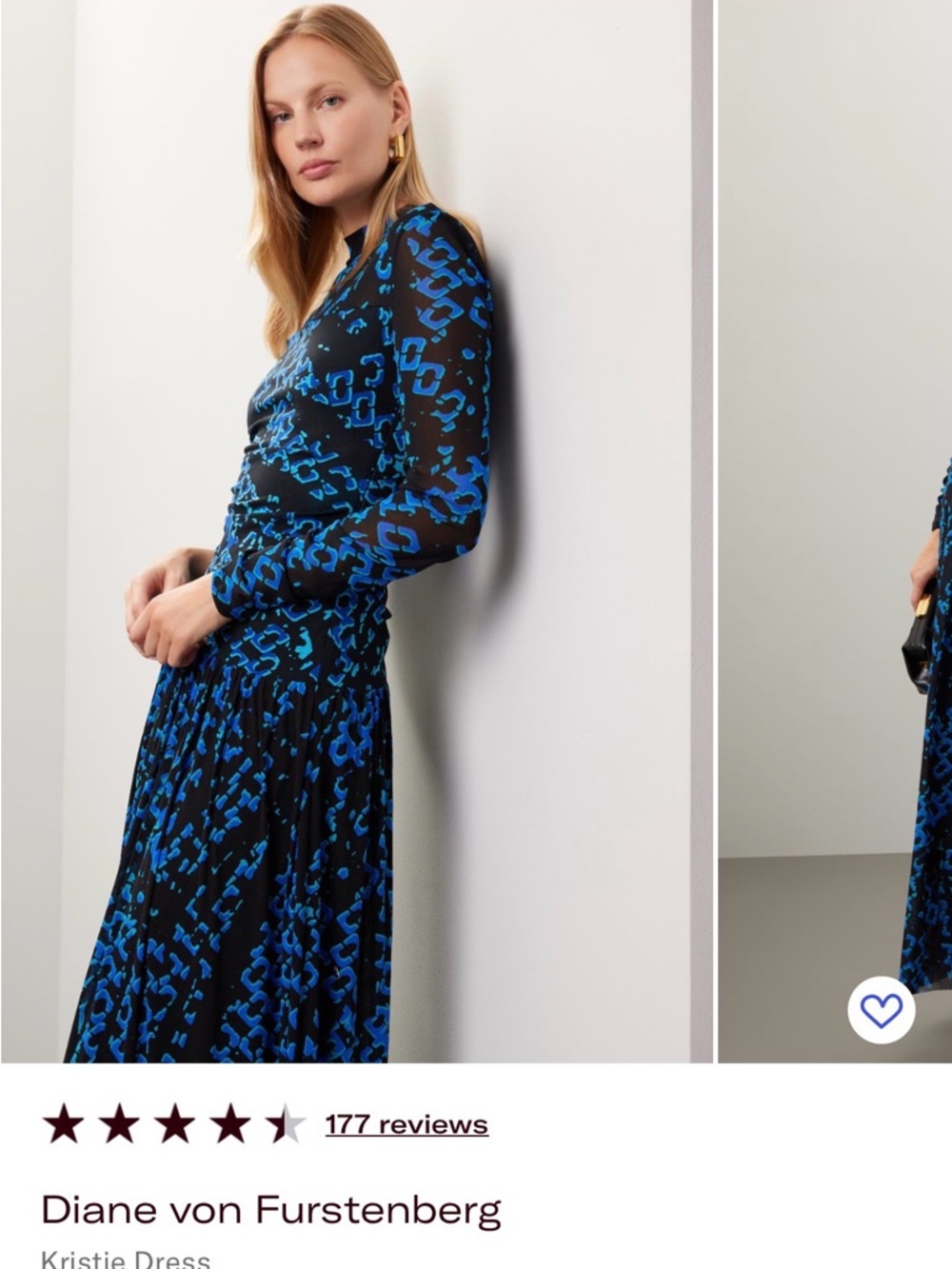 Diane von Furstenberg Blue Printed Maxi Dress